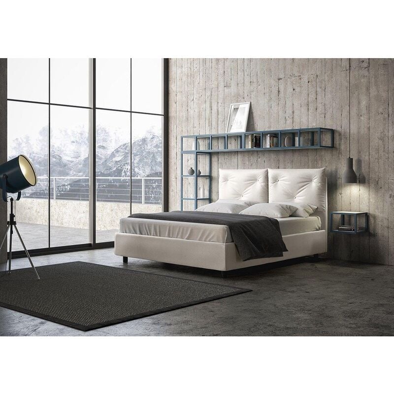 foto del prodotto letto appia bianco matrimoniale senza contenitore con rete a doghe