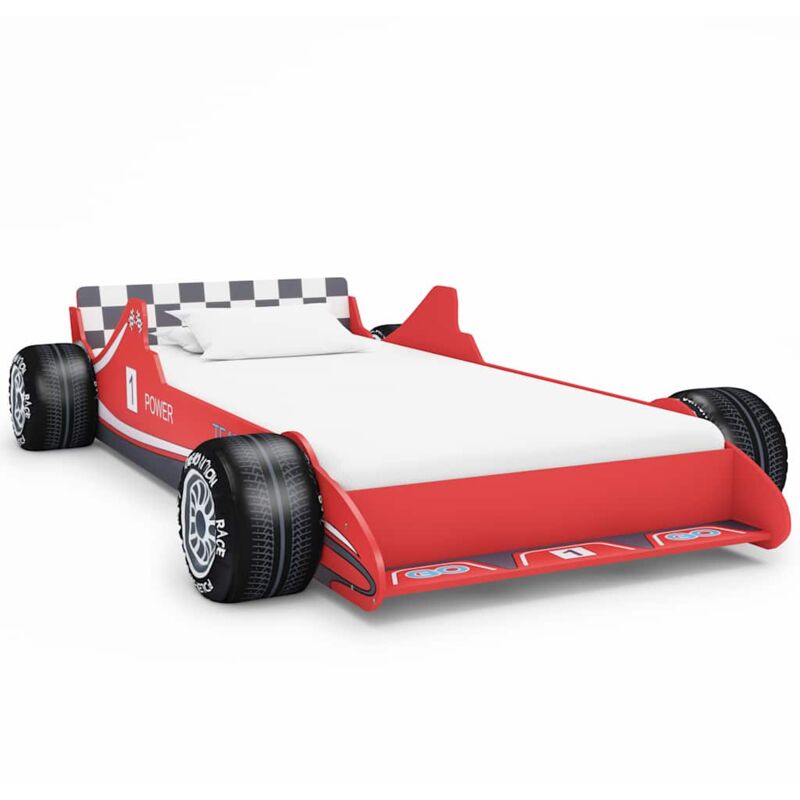 foto del prodotto letto bambini auto da corsa 90x200 cm in legno resistente vari colori modelli rosso 90x200 cm