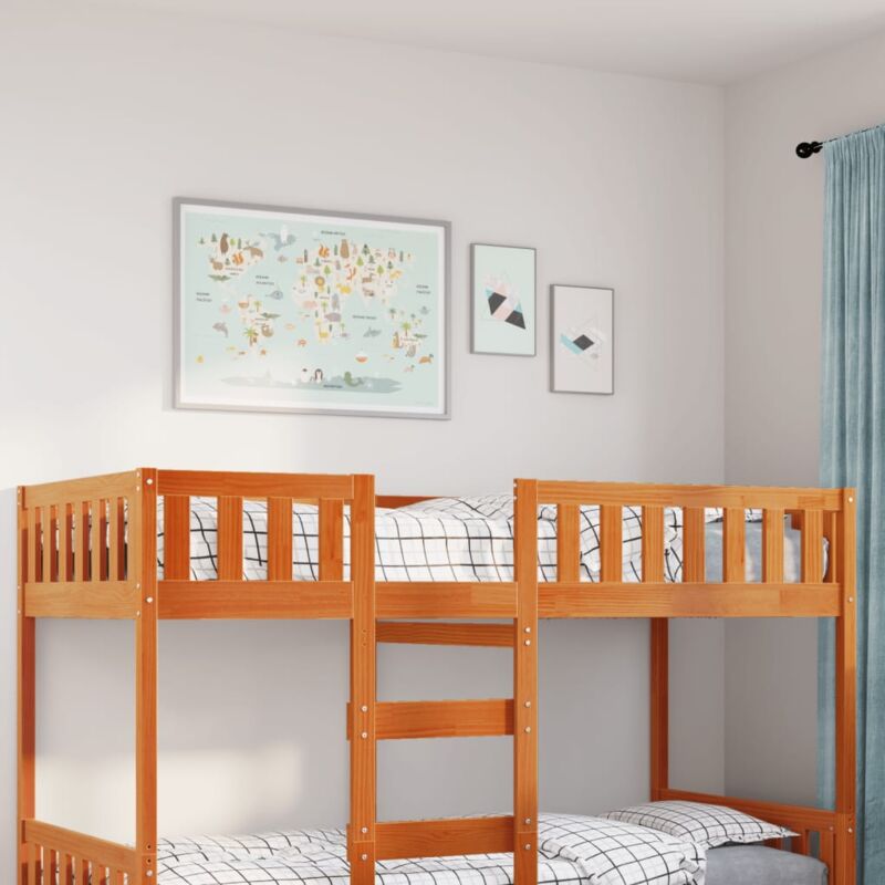 foto del prodotto letto bambini senza materasso marrone cera 75x190 cm legno pino vidaxl