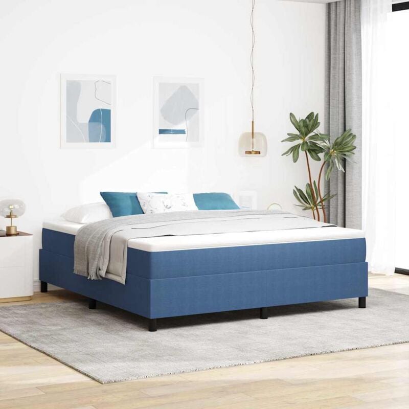 foto del prodotto letto box spring blu super king tessuto corduroy vidaxl