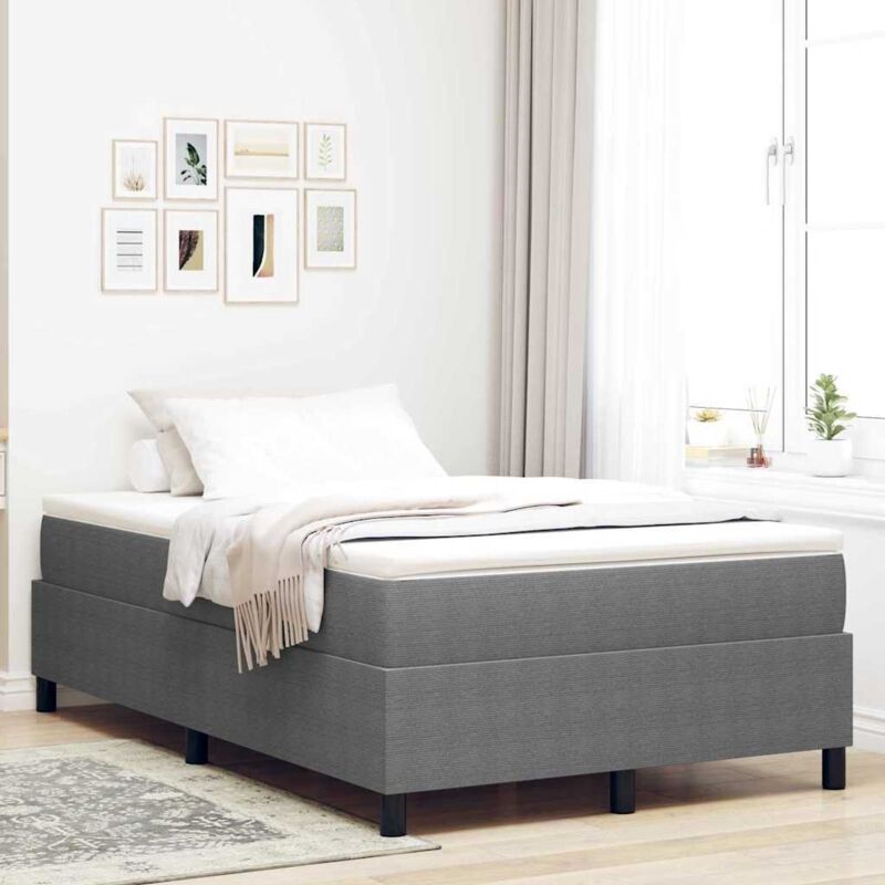 foto del prodotto letto box spring grigio chiaro matrimoniale piccolo tessuto vellutato vidaxl