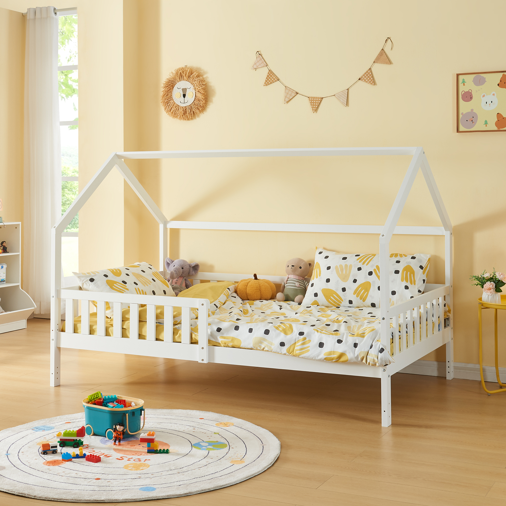 foto del prodotto letto casetta per cameretta ydre 120x200 cm bianco en.casa 
