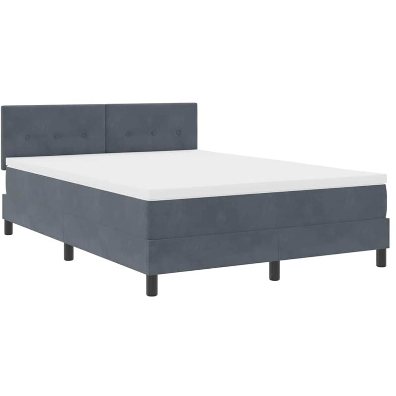 foto del prodotto letto con box spring e materasso grigio scuro 160x200 cm in velluto vidaxl