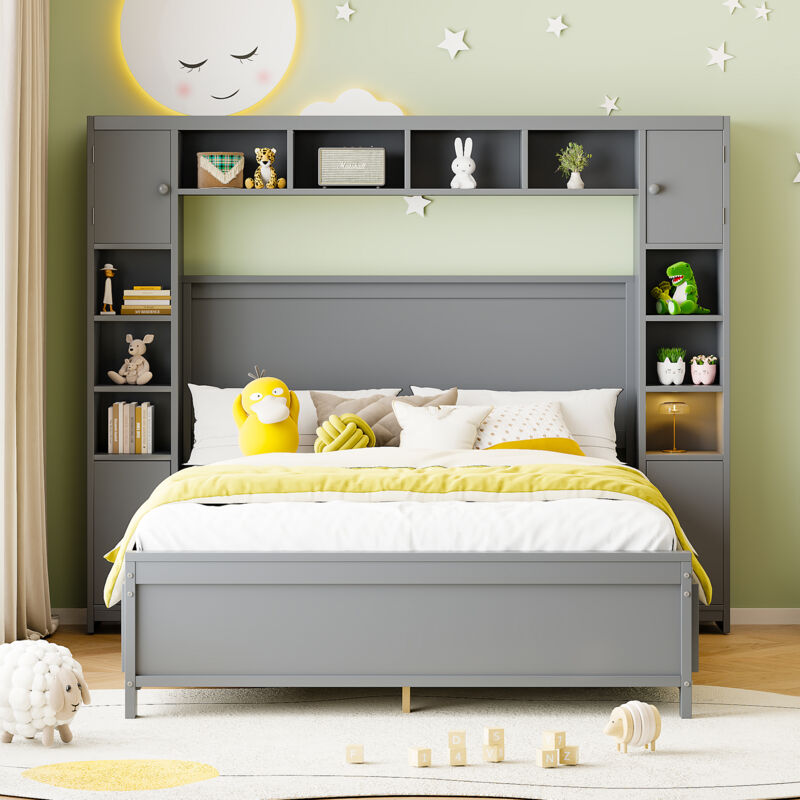foto del prodotto letto con cassetti struttura letto con contenitore 140 200, con 4 cassetti e ampio armadio contenitore, letto matrimoniale in legno massello con rete