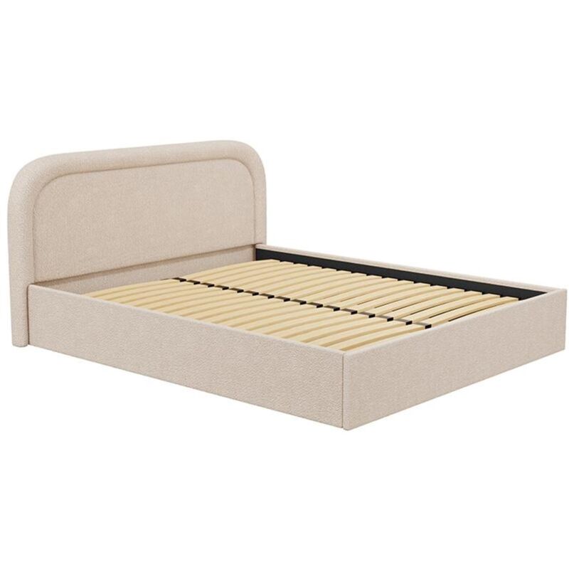 foto del prodotto letto con contenitore 140 x 190 cm tessuto bouclette beige - fireza ii