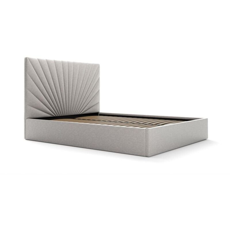 foto del prodotto letto con contenitore 140 x 190 cm tessuto grigio rilioda di pascal morabito