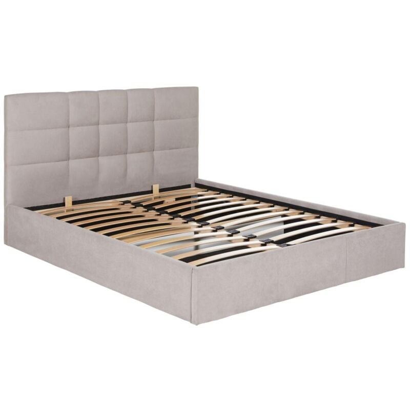 foto del prodotto letto con contenitore 160 x 200 cm tessuto beige eliava di pascal morabito
