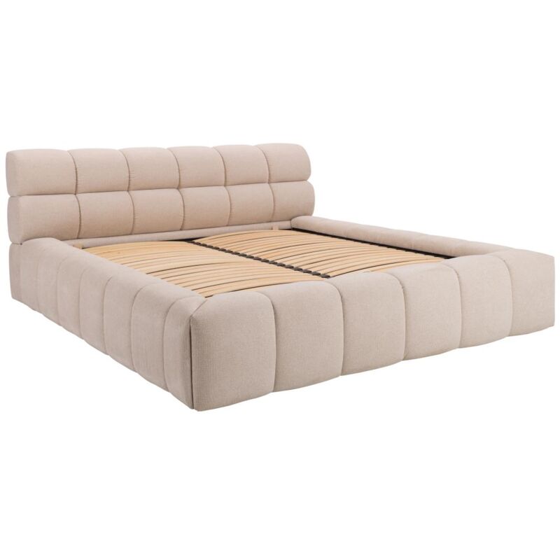foto del prodotto letto con contenitore 180 x 200 cm tessuto beige forvik
