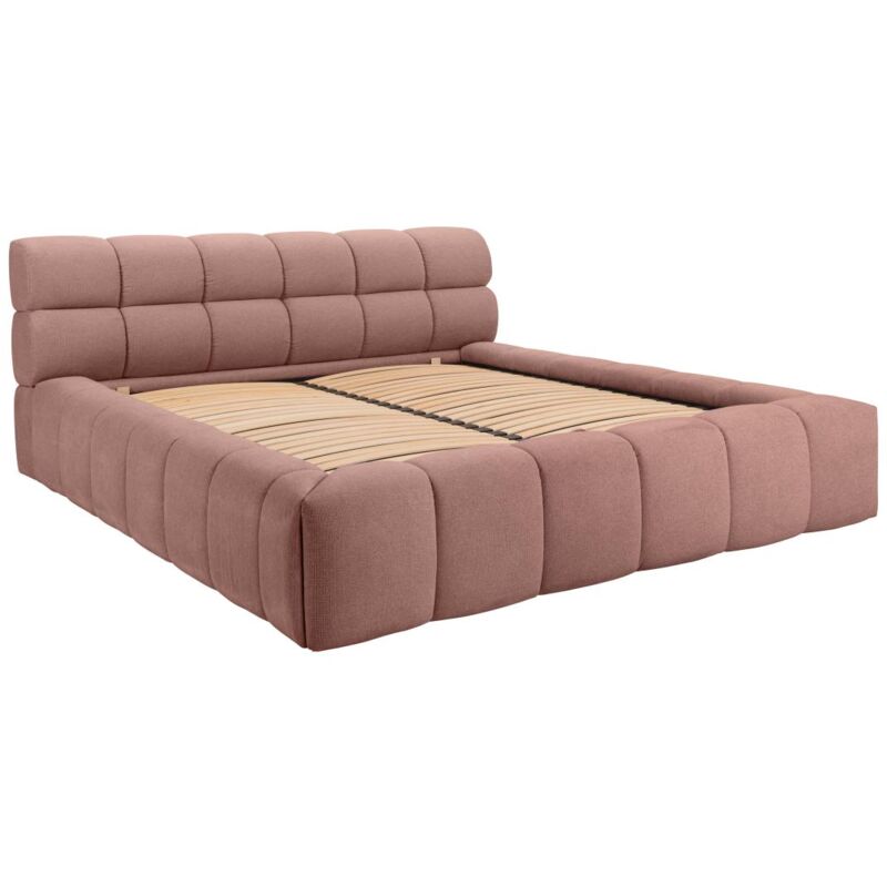 foto del prodotto letto con contenitore 180 x 200 cm tessuto rosa forvik di pascal morabito