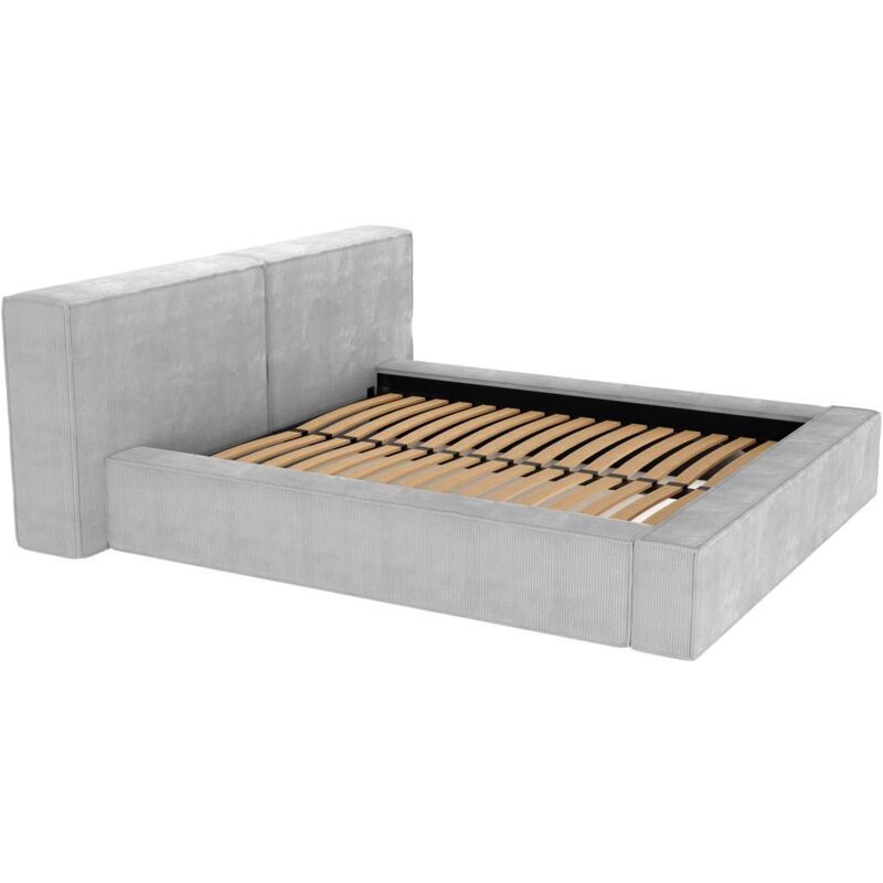 foto del prodotto letto con contenitore 200 x 200 cm velluto a coste grigio timano di pascal morabito
