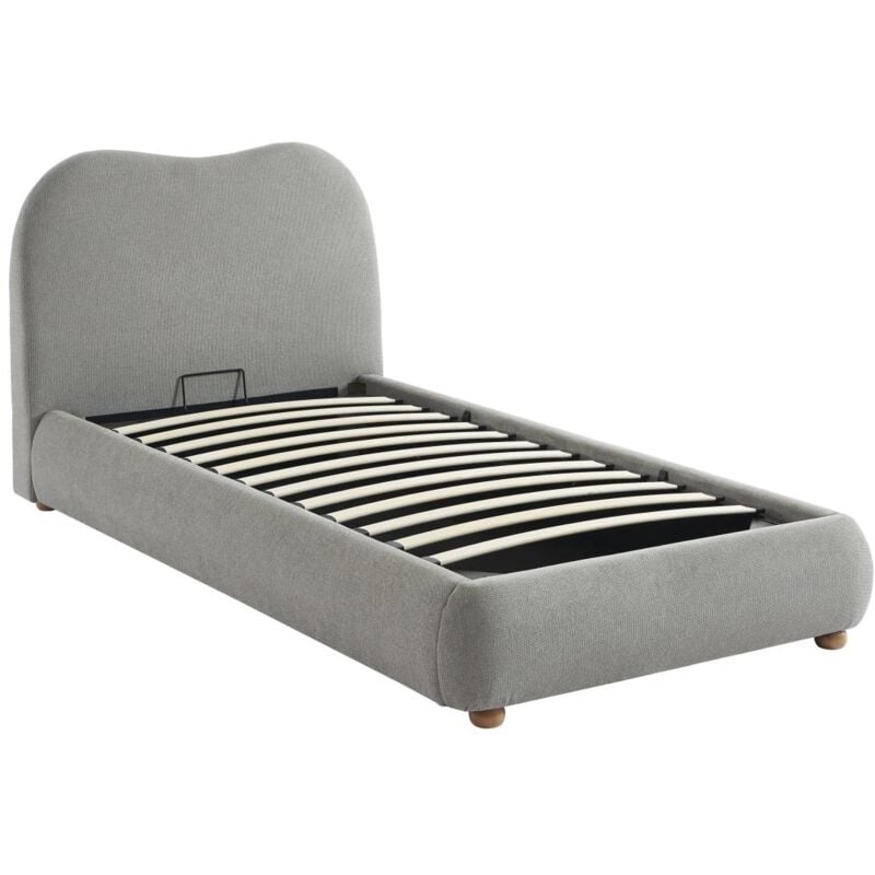 foto del prodotto letto con contenitore 90 x 190 cm tessuto grigio vanari