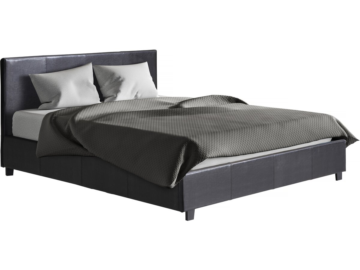 foto del prodotto letto con contenitore carla - nero - 160 x 200 cm