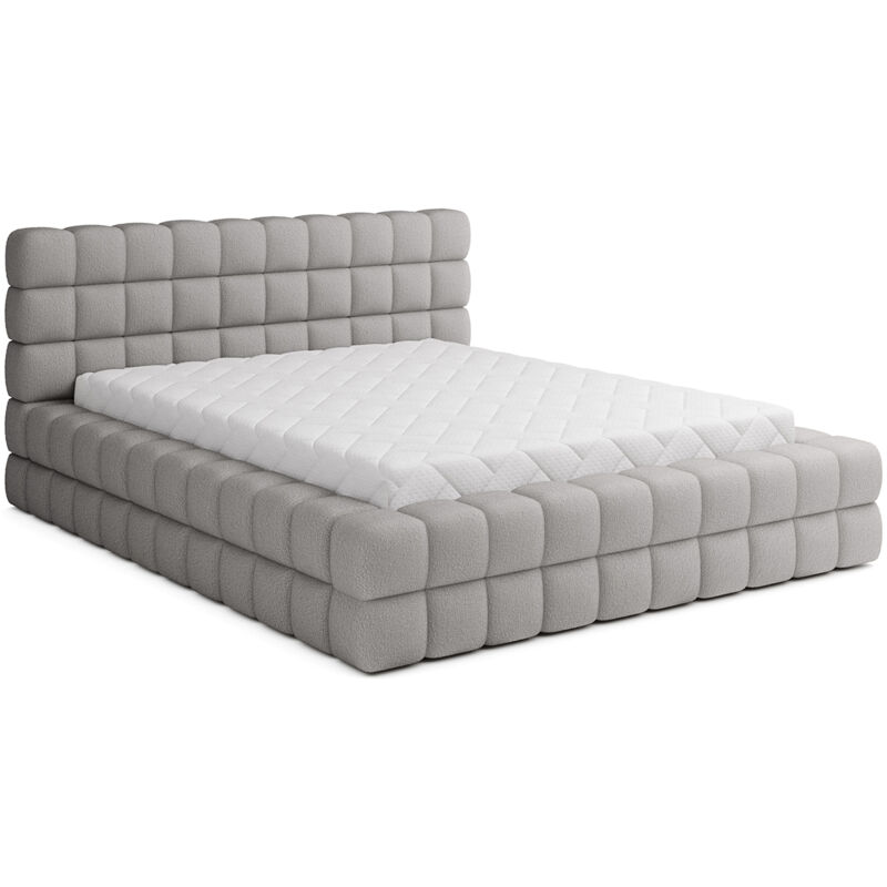 foto del prodotto letto con contenitore con base cloud grigio 180x200