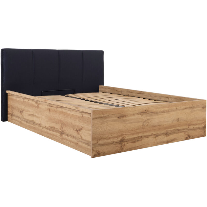 foto del prodotto letto con contenitore con base edwin marrone 140x200