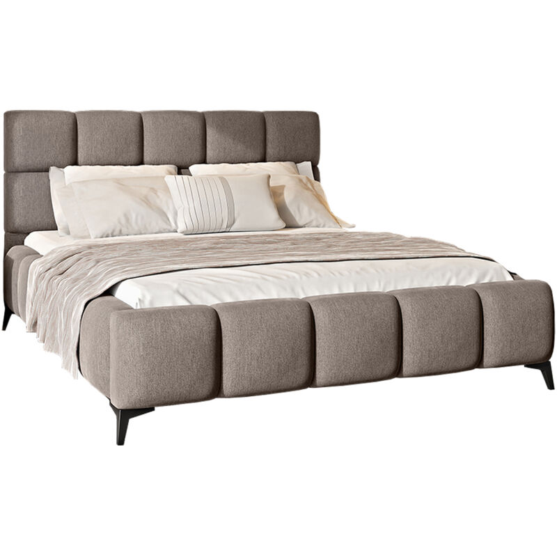 foto del prodotto letto con contenitore con base mira beige 180x200