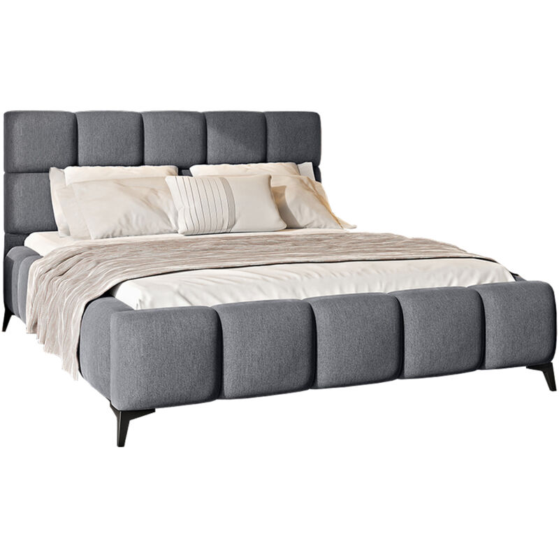 foto del prodotto letto con contenitore con base mira grigio 160x200