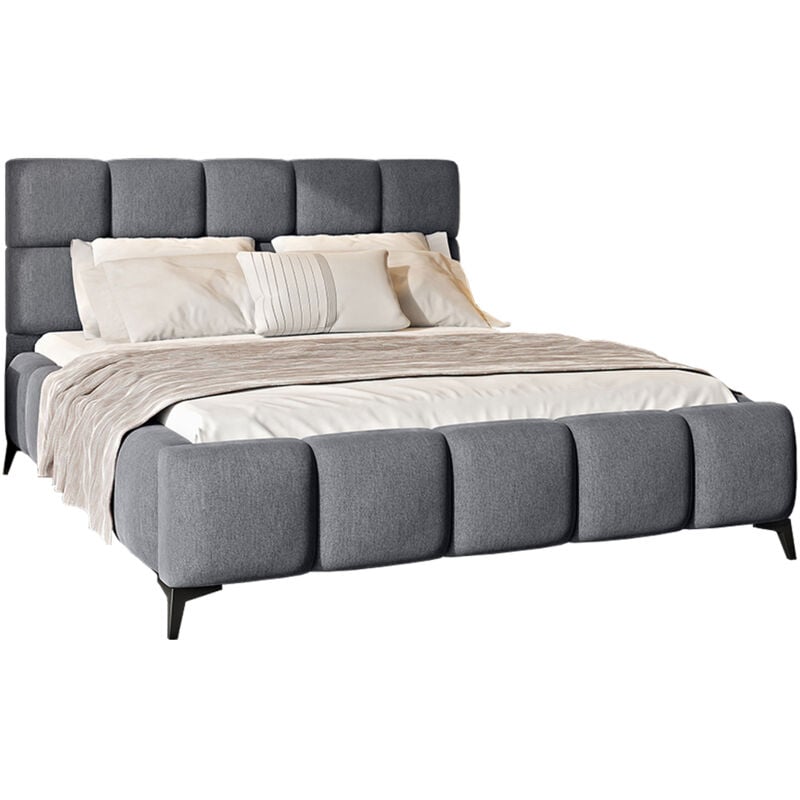 foto del prodotto letto con contenitore con base mira grigio 180x200