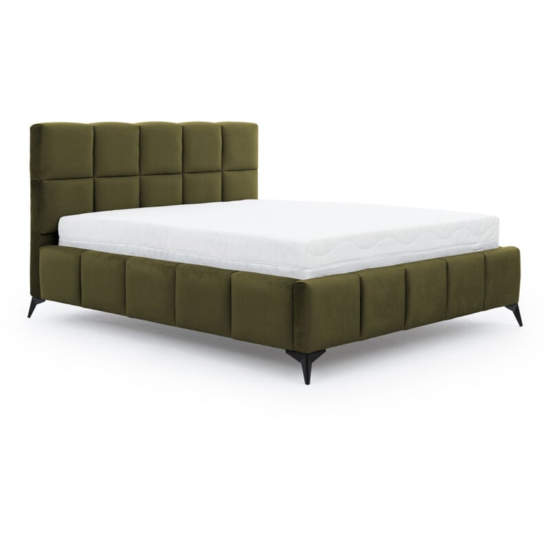 foto del prodotto letto con contenitore con base mira verde 160x200