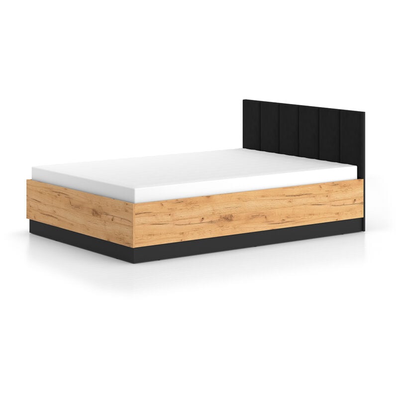 foto del prodotto letto con contenitore con base solal marrone 140x200