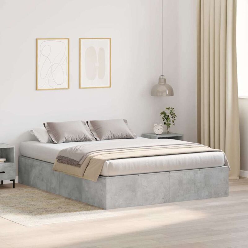foto del prodotto letto con contenitore grigio cemento 140x200 cm vidaxl