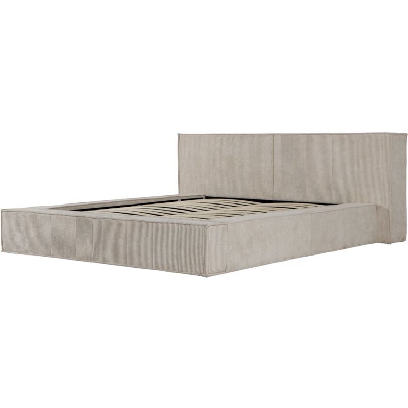 foto del prodotto letto con contenitore in velluto a coste courchevel 160 x 200 cm beige