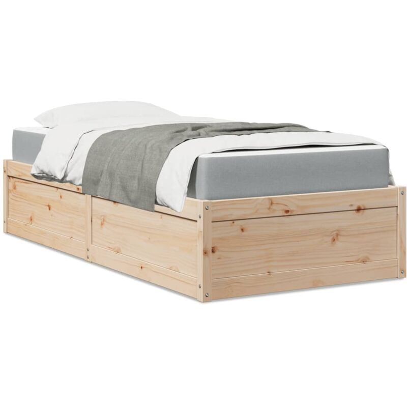 foto del prodotto letto con materasso 90x190 cm in legno massello di pino vidaxl