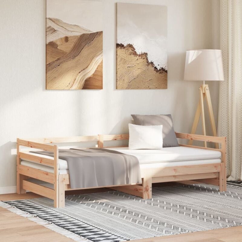 foto del prodotto letto con piano estraibile dal design elegante disponibile in vari colori colore marrone chiaro