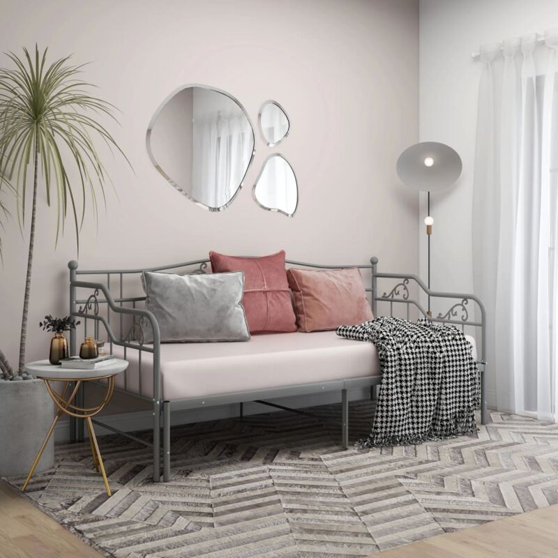 foto del prodotto letto con piano estraibile in metallo 90x200 cm vari colori colore grigio