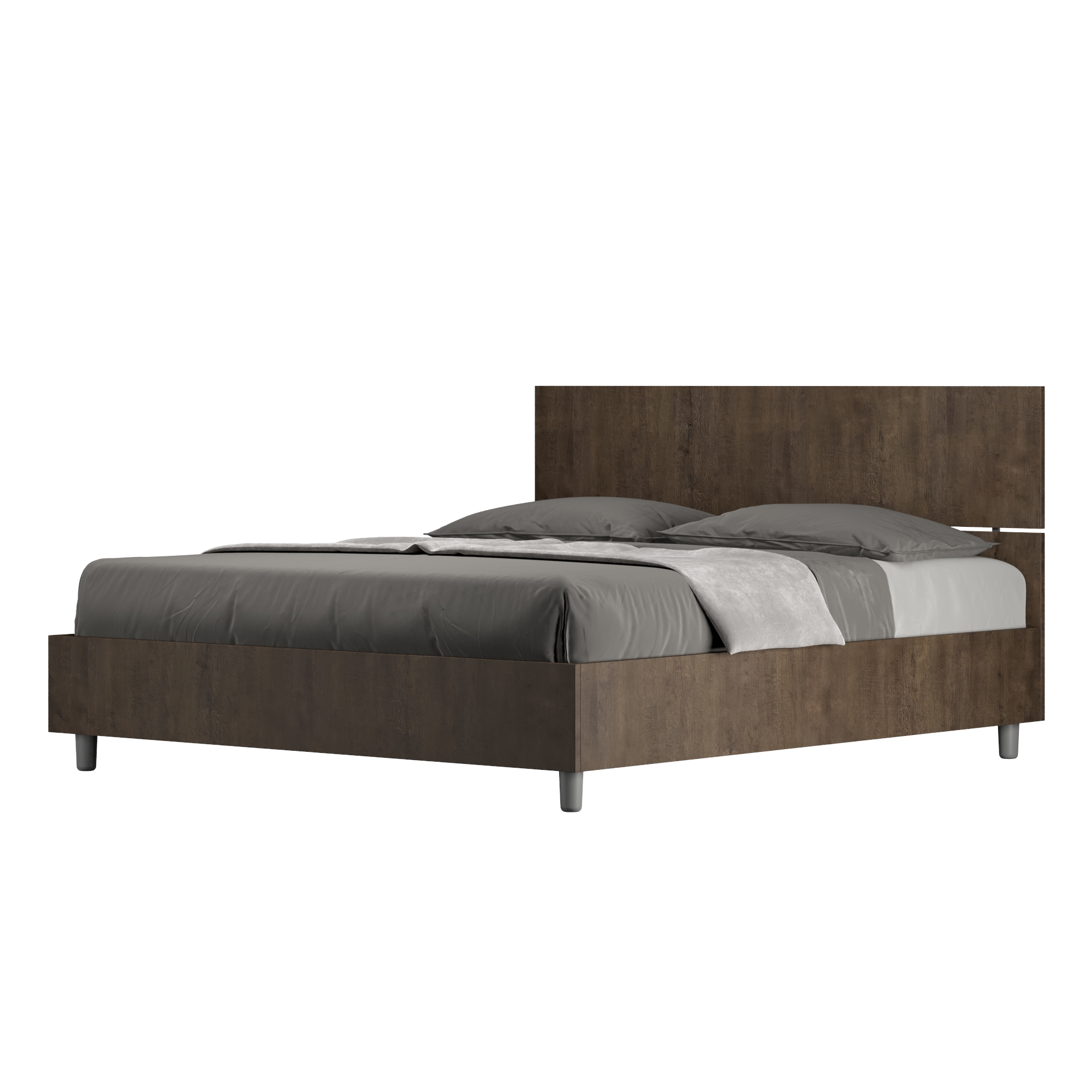foto del prodotto letto contenitore 160x190 testata dritta noce demas