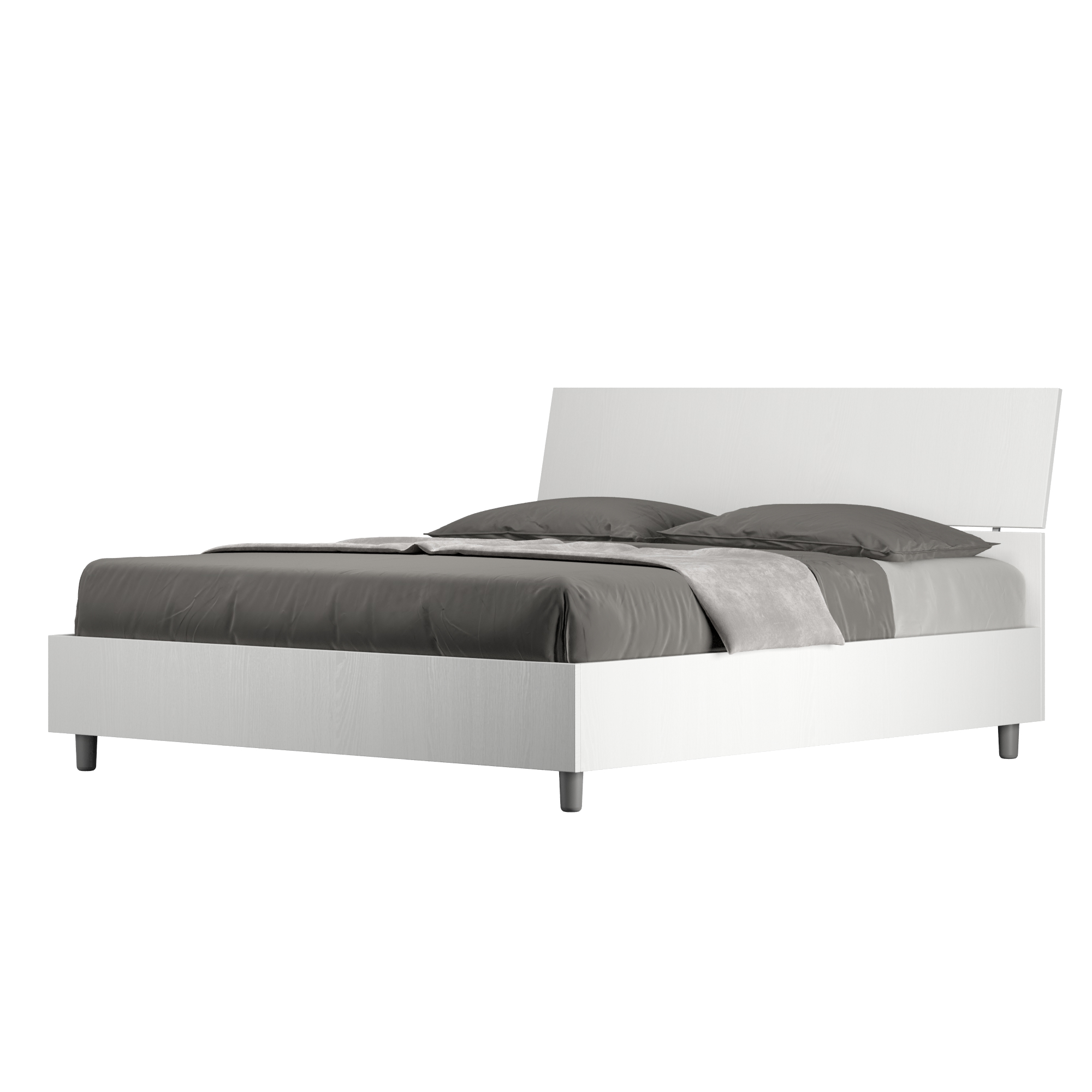 foto del prodotto letto contenitore 160x190 testata inclinata bianco frassino demas