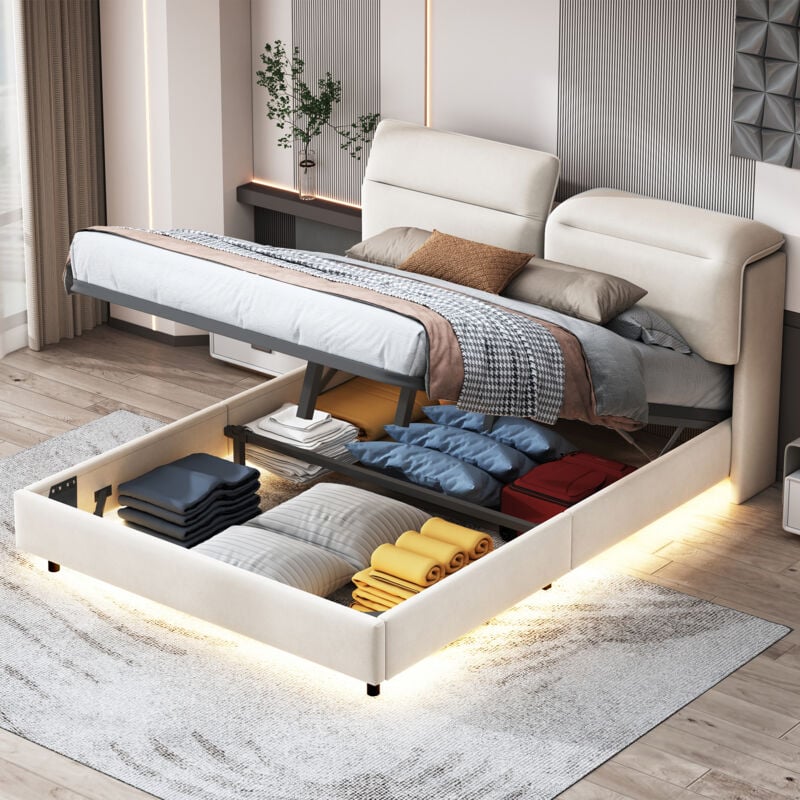 foto del prodotto letto contenitore 160x200,letto matrimoniale 160x200,letto matrimoniale contenitore,strutture letto sommier,letto imbottito con testiera
