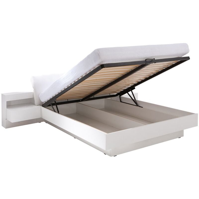 foto del prodotto letto contenitore 160x200 renato con doghe colore bianco