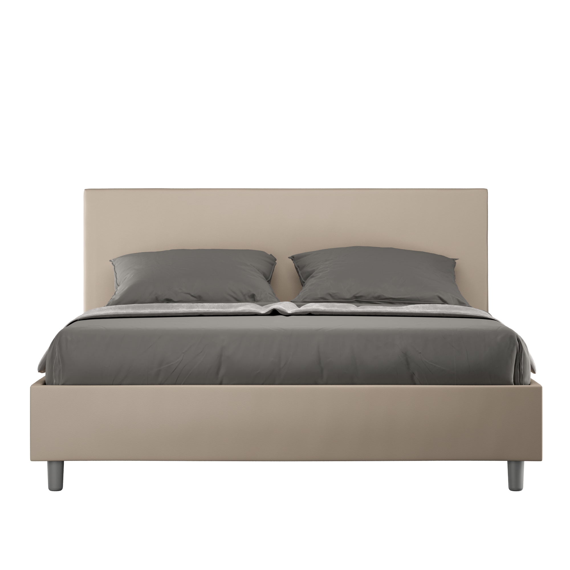 foto del prodotto letto contenitore imbottito 160x190 similpelle tortora adele