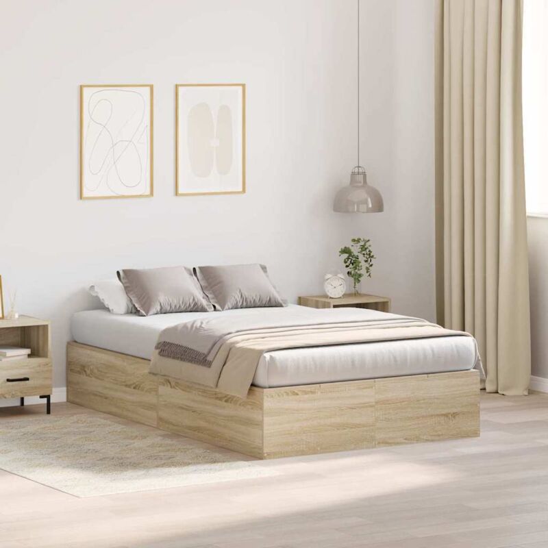 foto del prodotto letto contenitore rovere sonoma 120 x 190 cm vidaxl