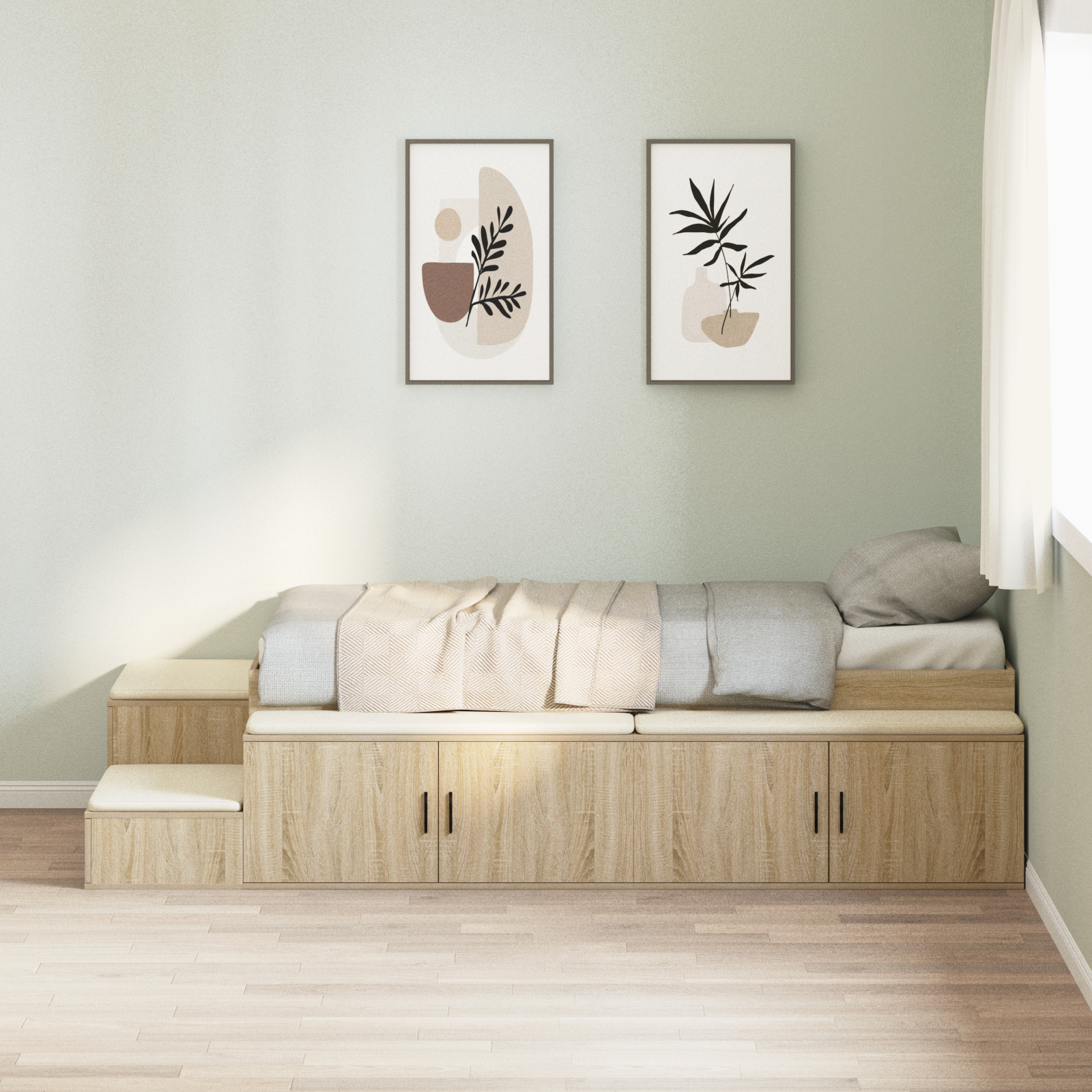 foto del prodotto letto contenitore rovere sonoma 80x200 cm