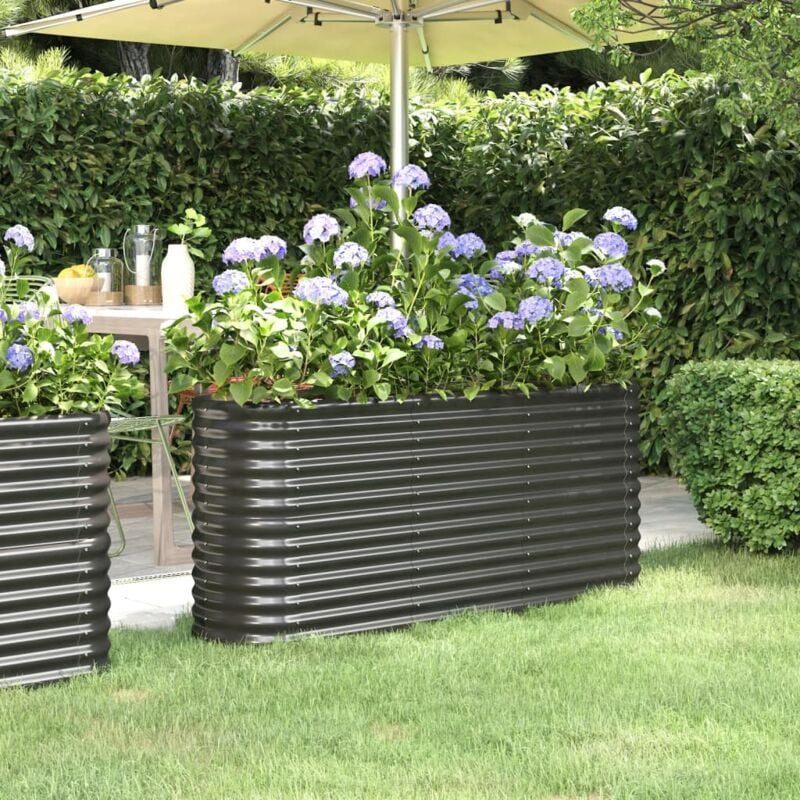 foto del prodotto letto da giardino in acciaio a polvere 152x40x68 cm antracite vidaxl