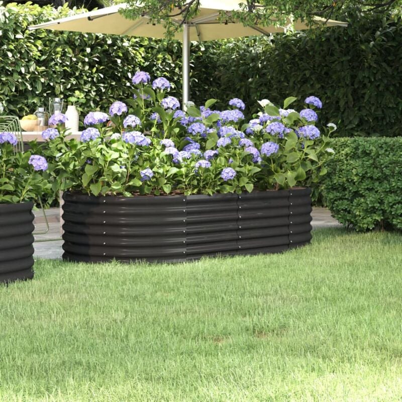 foto del prodotto letto da giardino in acciaio a polvere 152x80x36 cm antracite vidaxl