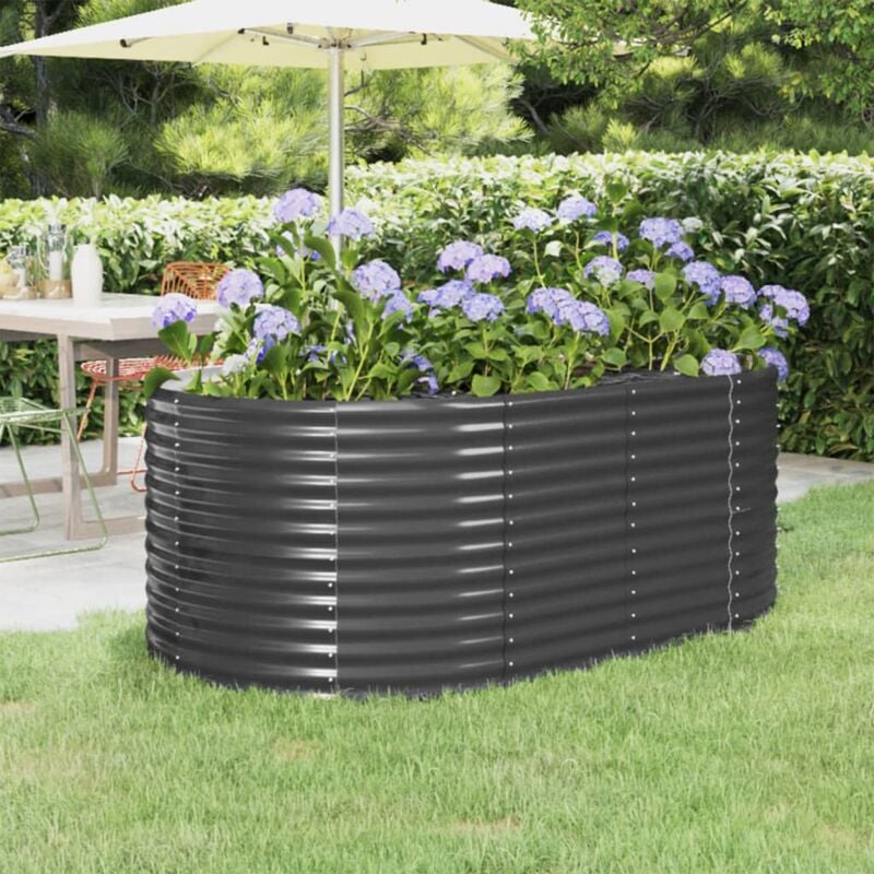 foto del prodotto letto da giardino in acciaio a polvere 175x100x68 cm antracite vidaxl