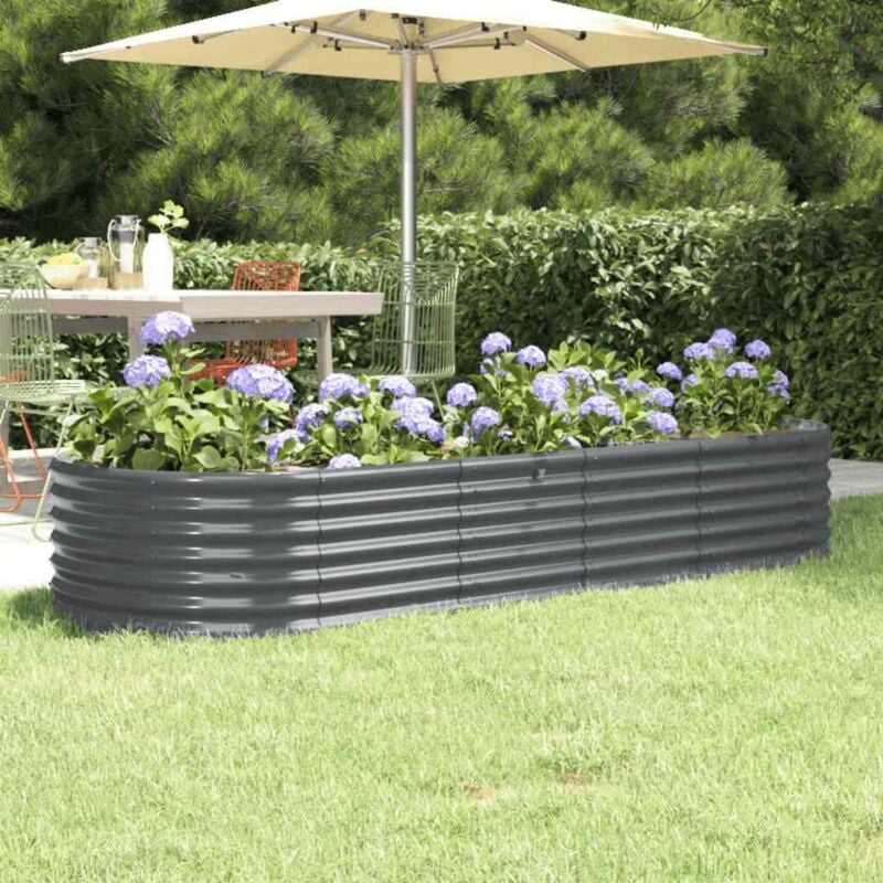 foto del prodotto letto da giardino in acciaio a polvere 224x80x36 cm antracite vidaxl