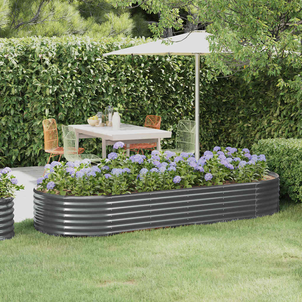 foto del prodotto letto da giardino in acciaio a polvere 249x100x36 cm antracite vidaxl