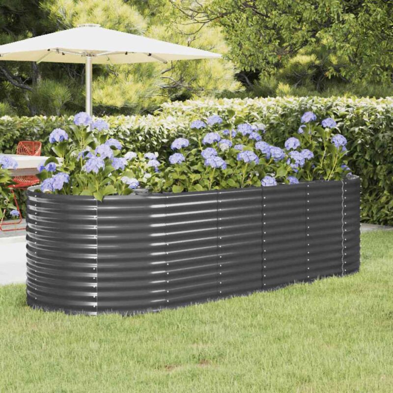foto del prodotto letto da giardino in acciaio a polvere 249x100x68 cm antracite vidaxl