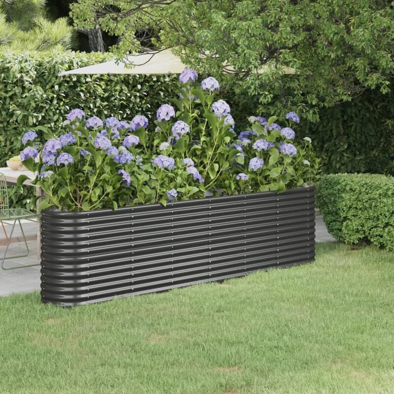 foto del prodotto letto da giardino in acciaio a polvere 260x40x68 cm antracite vidaxl
