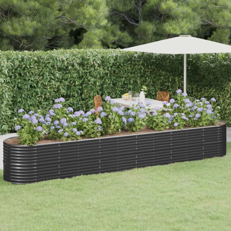 foto del prodotto letto da giardino in acciaio a polvere 440x80x68 cm antracite vidaxl