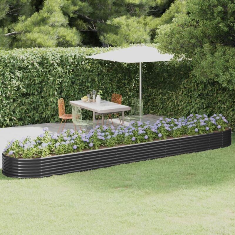 foto del prodotto letto da giardino in acciaio a polvere 507x100x36 cm antracite vidaxl