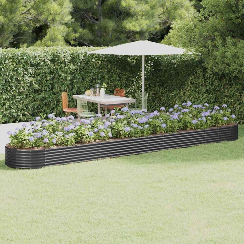 foto del prodotto letto da giardino in acciaio a polvere 544x100x36 cm antracite vidaxl