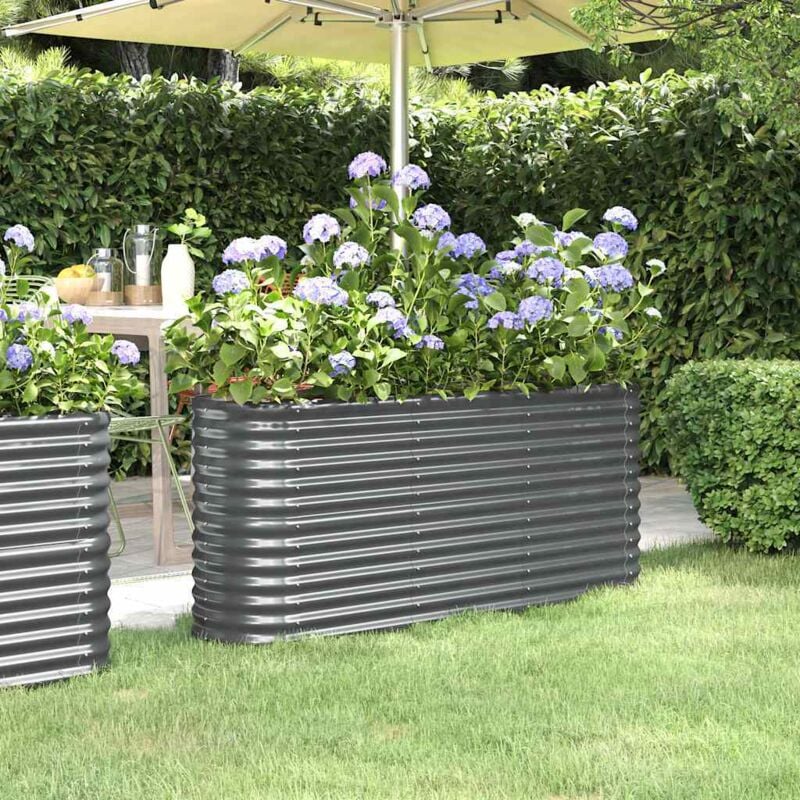 foto del prodotto letto da giardino in acciaio zincato 152x40x68 cm antracite vidaxl