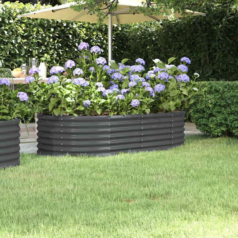 foto del prodotto letto da giardino in acciaio zincato 152x80x36 cm antracite vidaxl