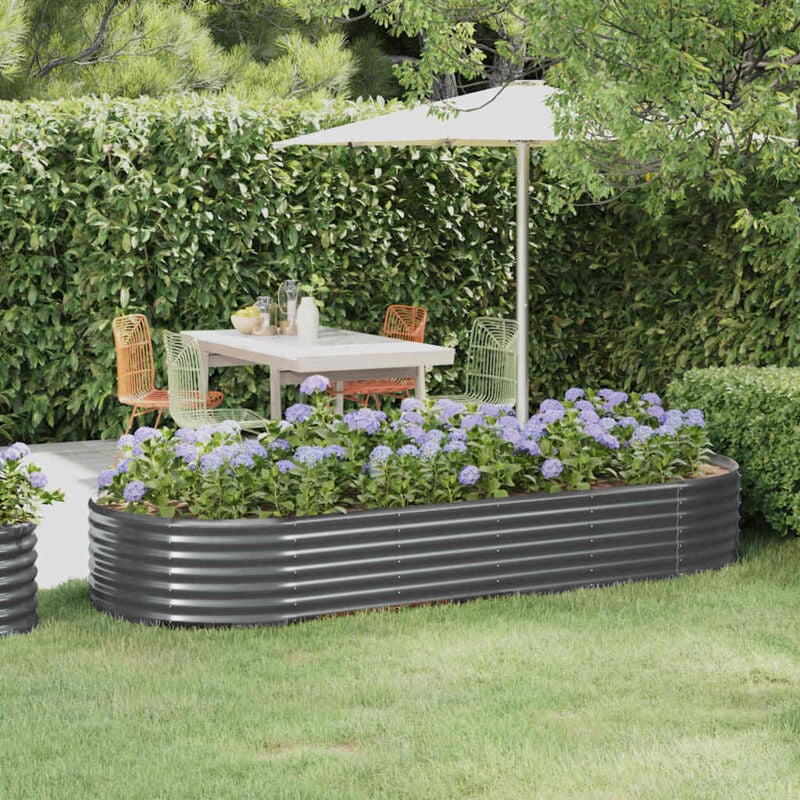 foto del prodotto letto da giardino in acciaio zincato 249x100x36 cm antracite vidaxl