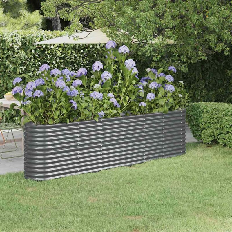 foto del prodotto letto da giardino in acciaio zincato 260x40x68 cm antracite vidaxl