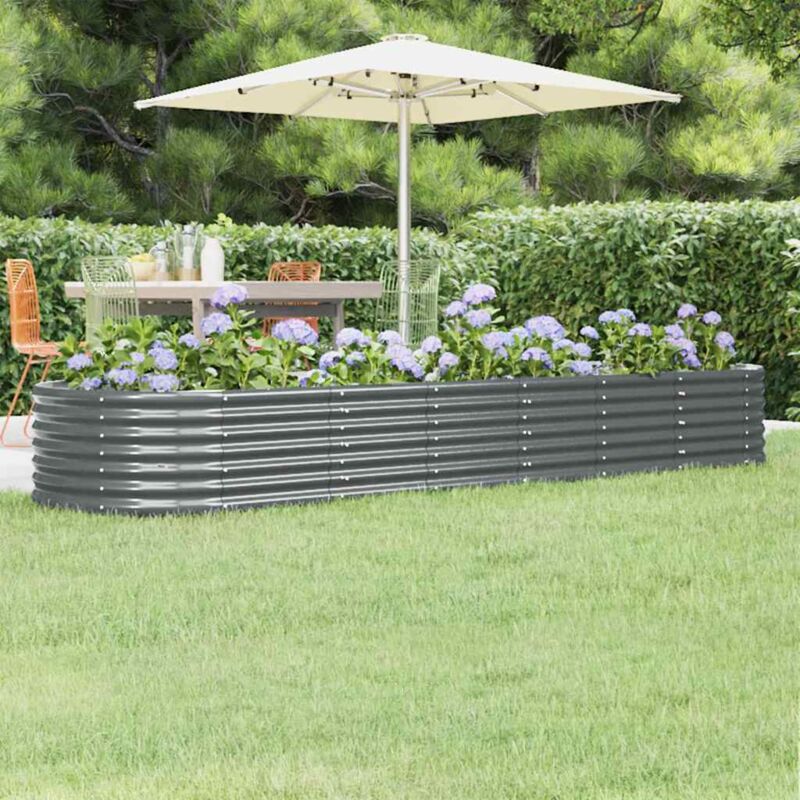 foto del prodotto letto da giardino in acciaio zincato 296x80x36 cm antracite vidaxl